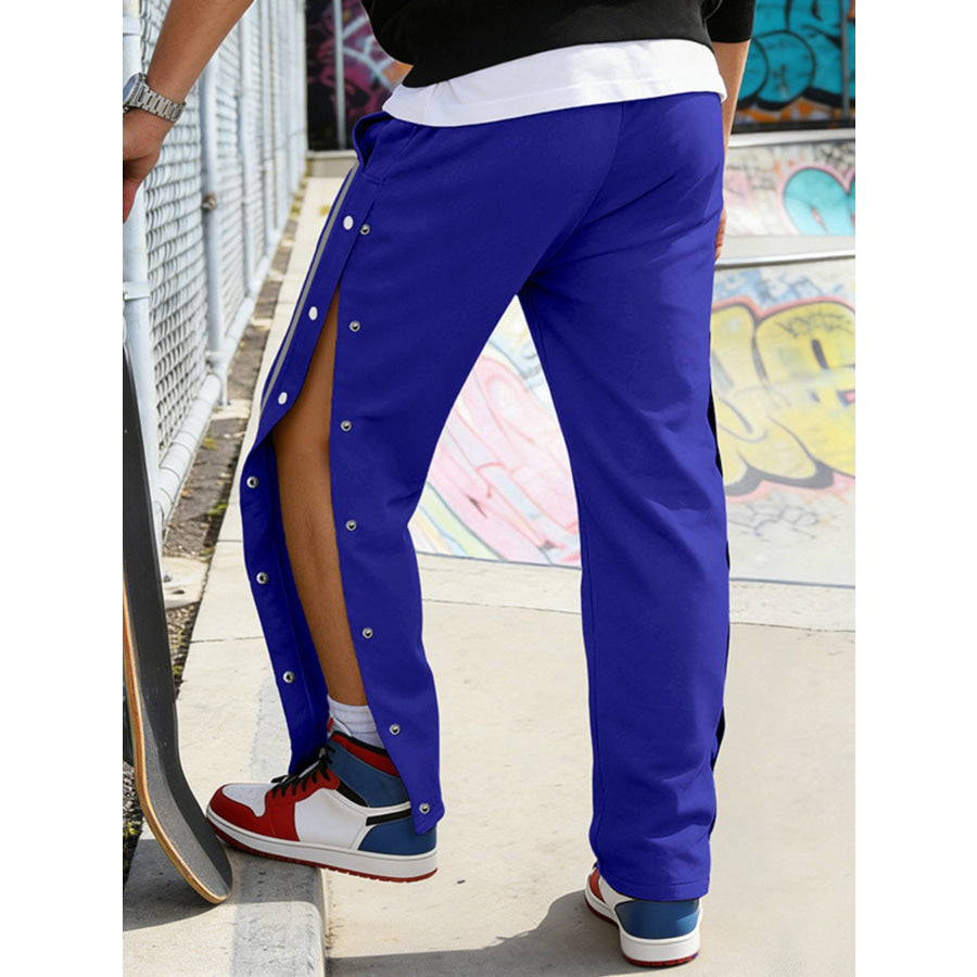 Men’s Full Size Side Snap Button Pants Plus Apparel and Accessories