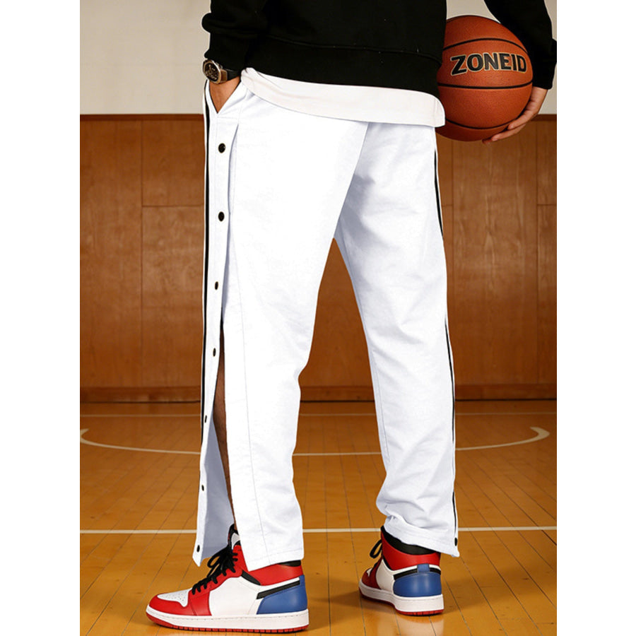 Men’s Full Size Side Snap Button Pants Plus Apparel and Accessories