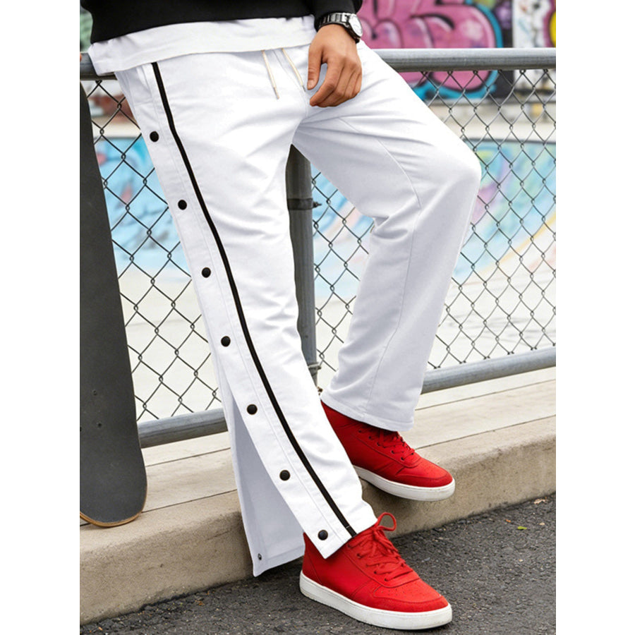 Men’s Full Size Side Snap Button Pants Plus Apparel and Accessories