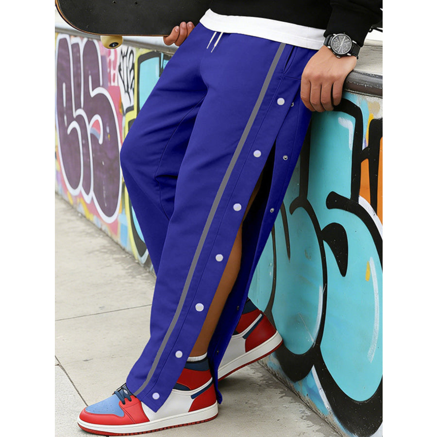 Men’s Full Size Side Snap Button Pants Plus Apparel and Accessories