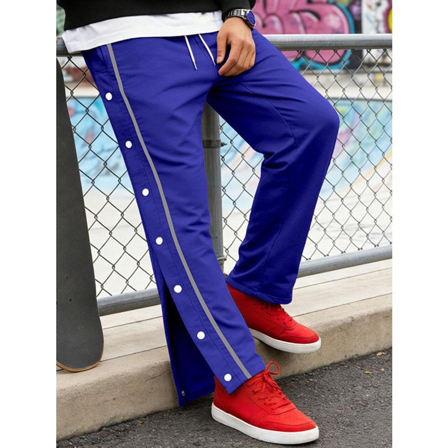 Men’s Full Size Side Snap Button Pants Plus Apparel and Accessories