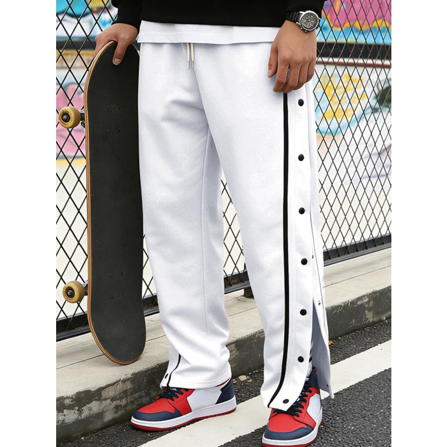 Men’s Full Size Side Snap Button Pants Plus Apparel and Accessories