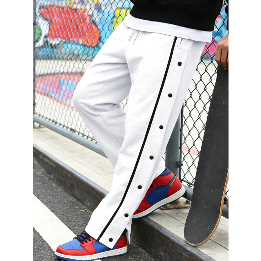 Men’s Full Size Side Snap Button Pants Plus Apparel and Accessories