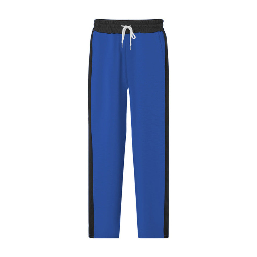 Men’s Full Size Side Stripe Wide Leg Pants Plus Size Apparel and Accessories