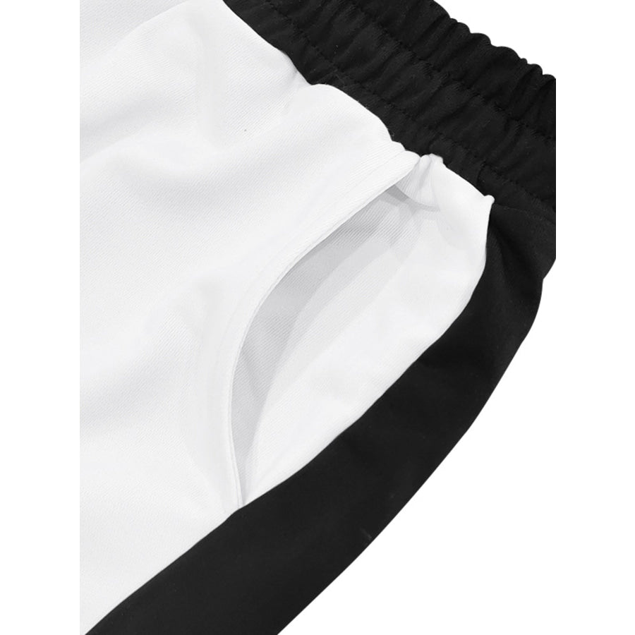 Men’s Full Size Side Stripe Wide Leg Pants Plus Size Apparel and Accessories