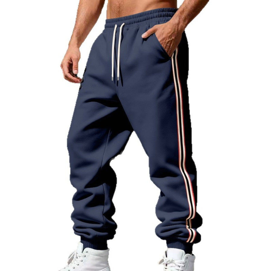 Men’s Full Size Side-Striped Drawstring Joggers Plus Apparel and Accessories