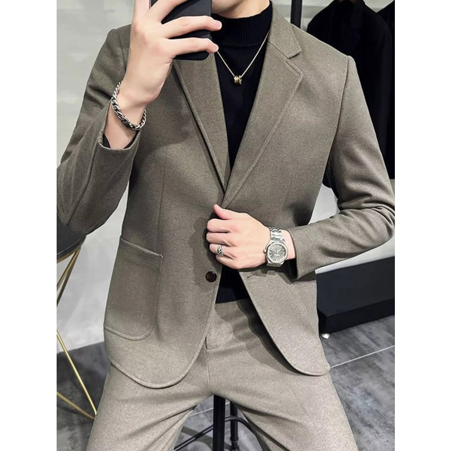 Men’s Full Size Slim-Fit Blazer and Pants Set Plus Apparel Accessories