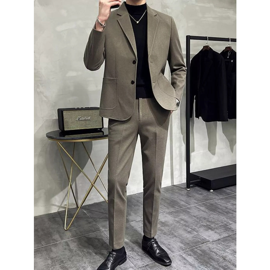 Men’s Full Size Slim-Fit Blazer and Pants Set Plus Apparel Accessories