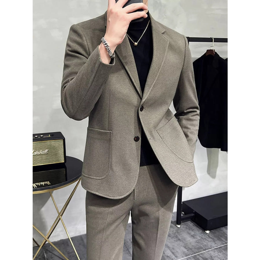 Men’s Full Size Slim-Fit Blazer and Pants Set Plus Apparel Accessories