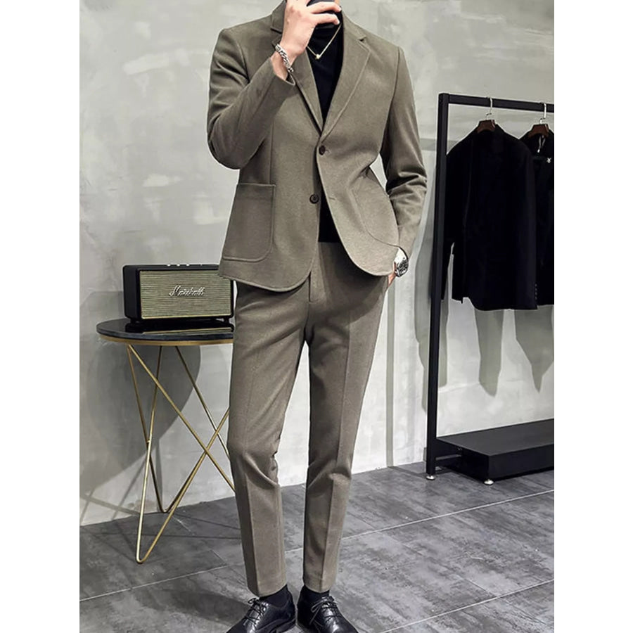 Men’s Full Size Slim-Fit Blazer and Pants Set Plus Apparel Accessories