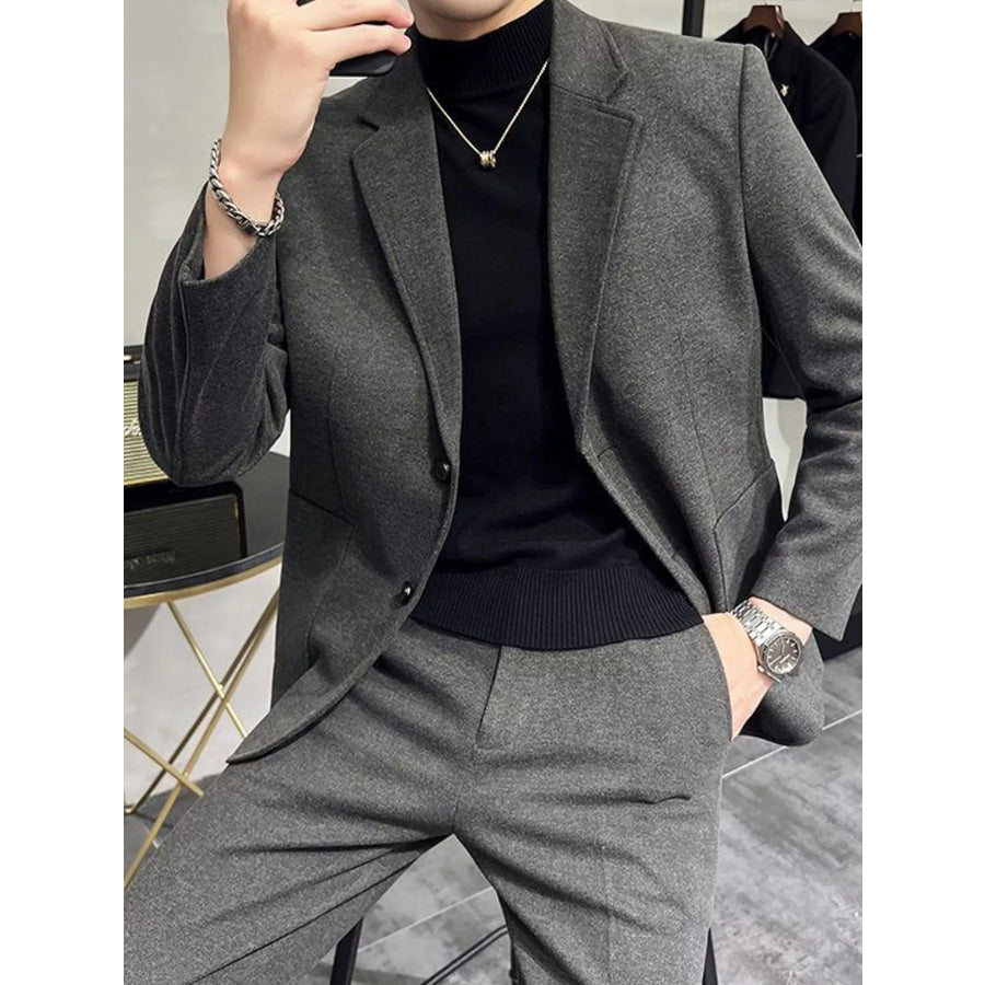 Men’s Full Size Slim-Fit Blazer and Pants Set Plus Apparel Accessories