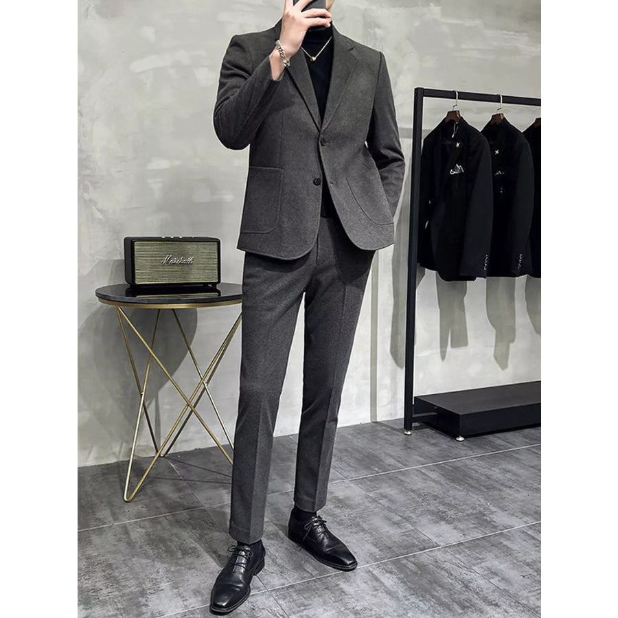 Men’s Full Size Slim-Fit Blazer and Pants Set Plus Apparel Accessories