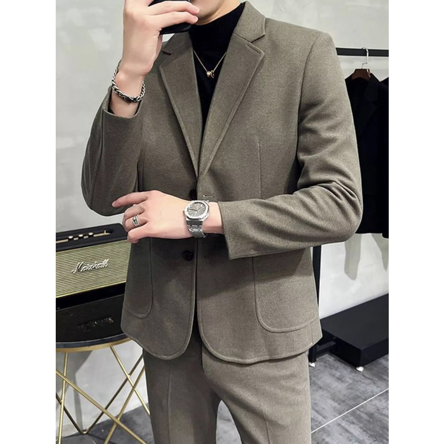 Men’s Full Size Slim-Fit Blazer and Pants Set Plus Apparel Accessories