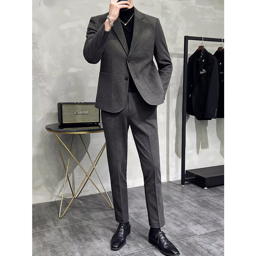 Men’s Full Size Slim-Fit Blazer and Pants Set Plus Apparel Accessories