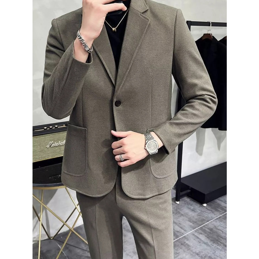 Men’s Full Size Slim-Fit Blazer and Pants Set Plus Apparel Accessories