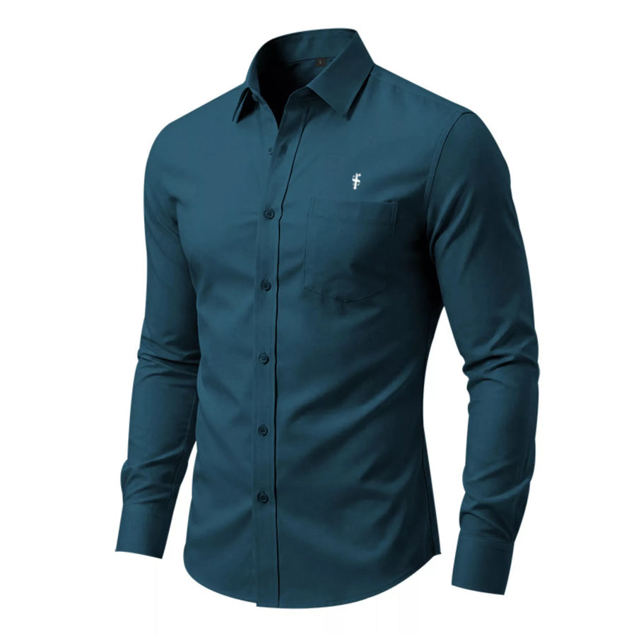 Men’s Full Size Slim Fit Button Up Shirt Plus Size Dark Green / S Apparel and Accessories