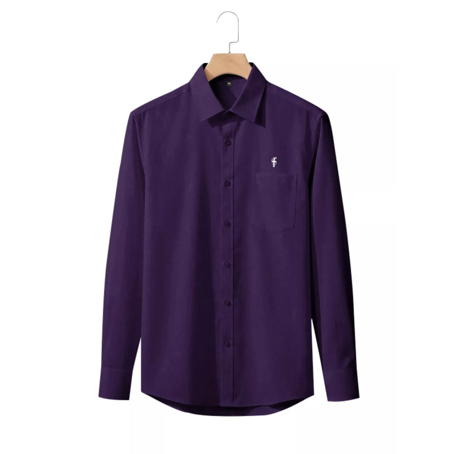 Men’s Full Size Slim Fit Button Up Shirt Plus Size Purple / S Apparel and Accessories