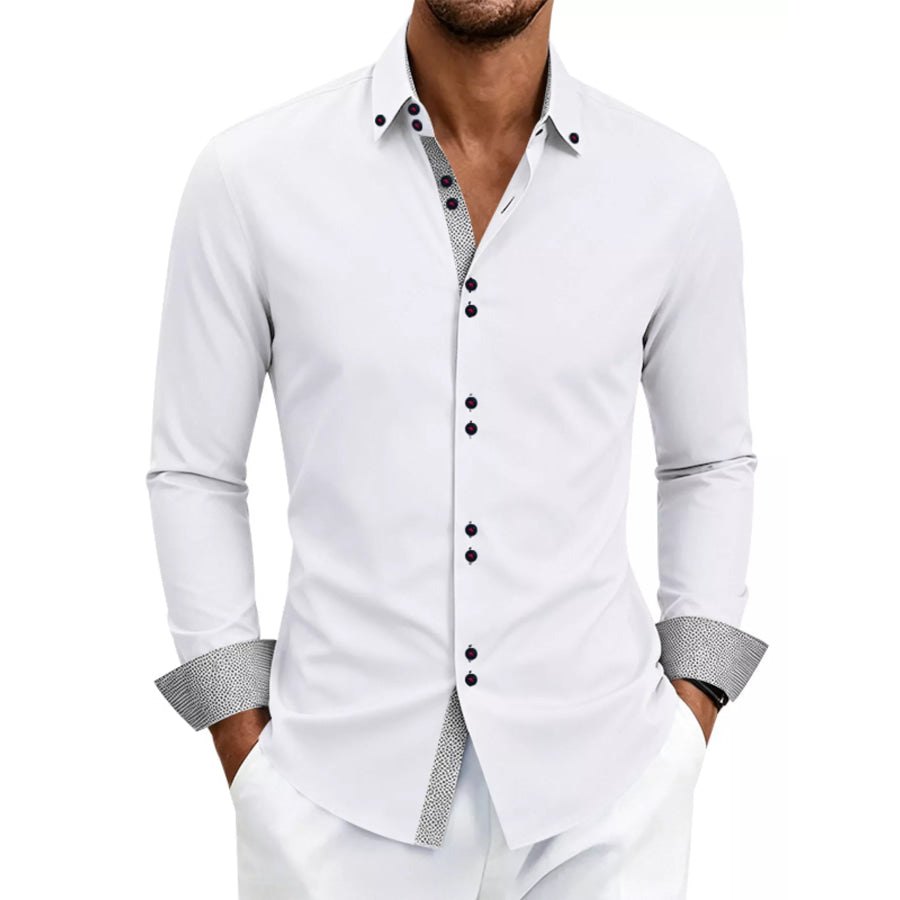 Men’s Full Size Slim Fit Contrast Trim Shirt Plus Size Apparel and Accessories