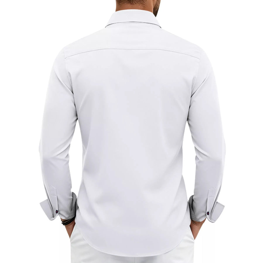 Men’s Full Size Slim Fit Contrast Trim Shirt Plus Size Apparel and Accessories