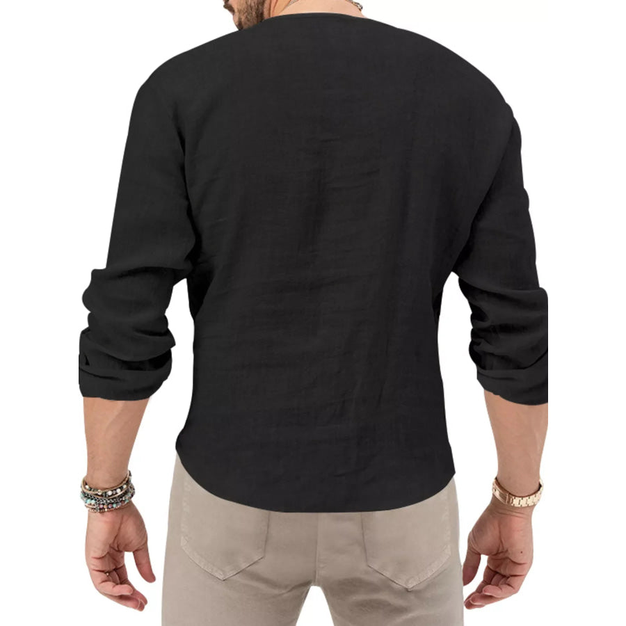 Men’s Full Size Slim Fit Long Sleeve Blouse Plus Size Apparel and Accessories