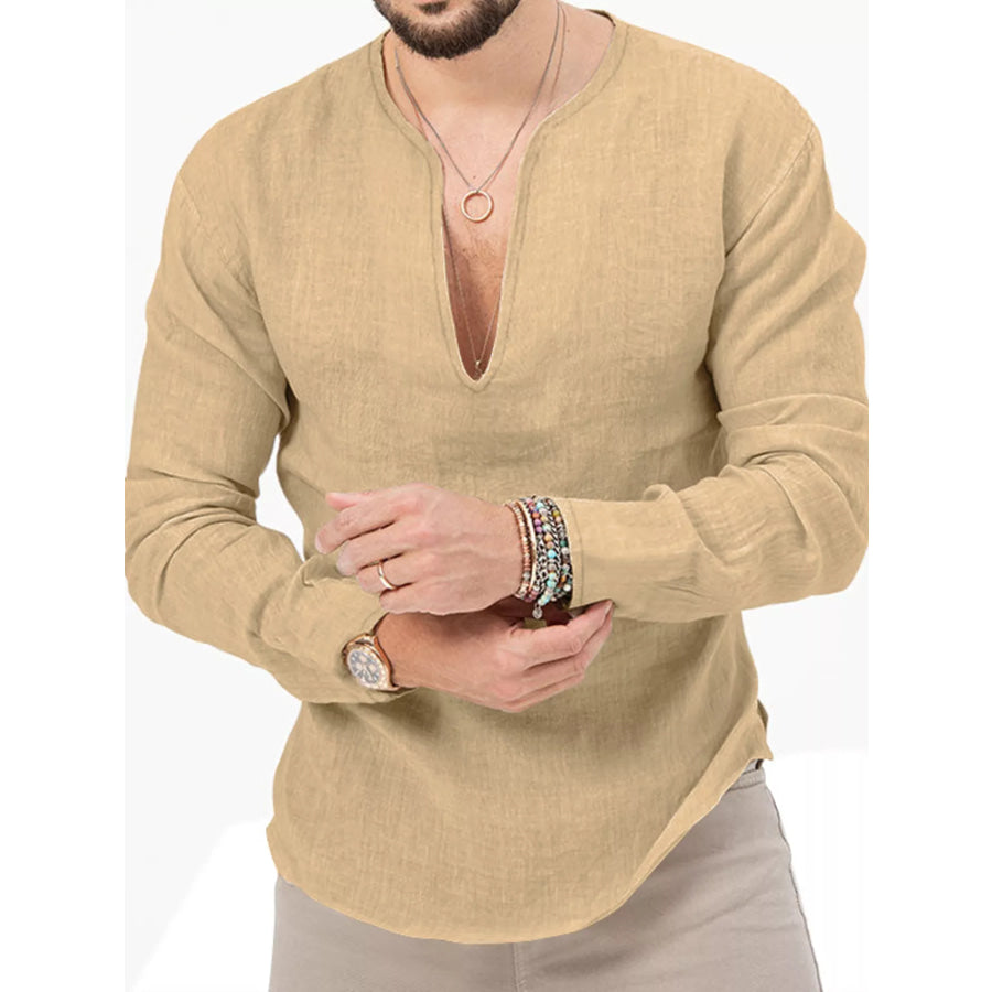 Men’s Full Size Slim Fit Long Sleeve Blouse Plus Size Apparel and Accessories
