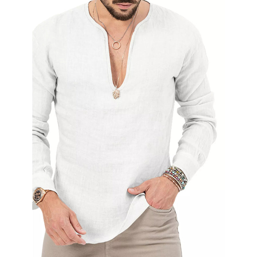 Men’s Full Size Slim Fit Long Sleeve Blouse Plus Size Apparel and Accessories