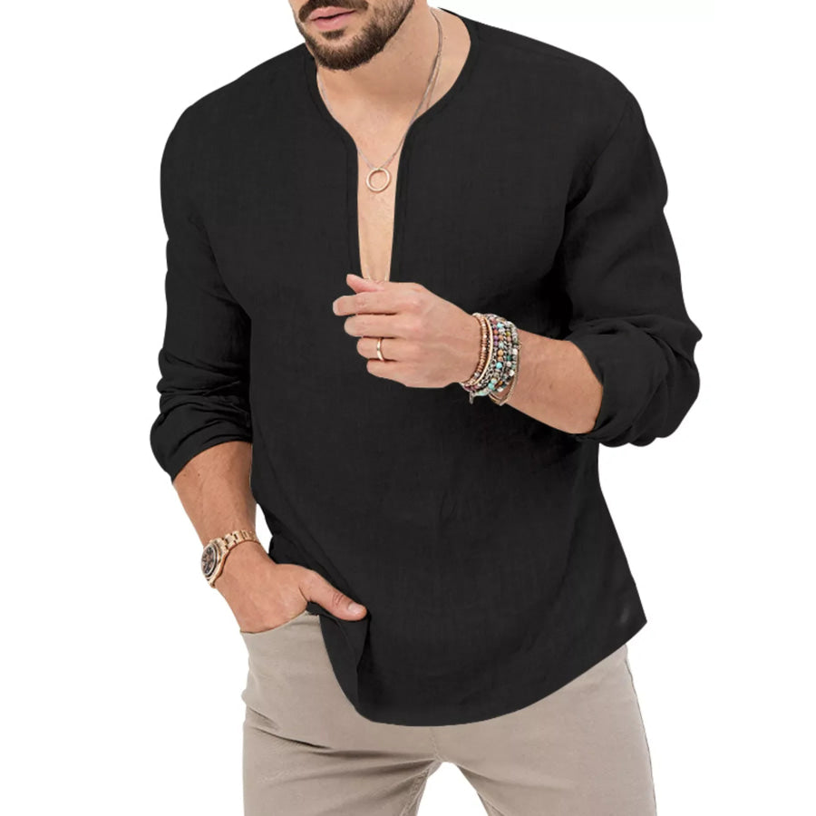 Men’s Full Size Slim Fit Long Sleeve Blouse Plus Size Apparel and Accessories