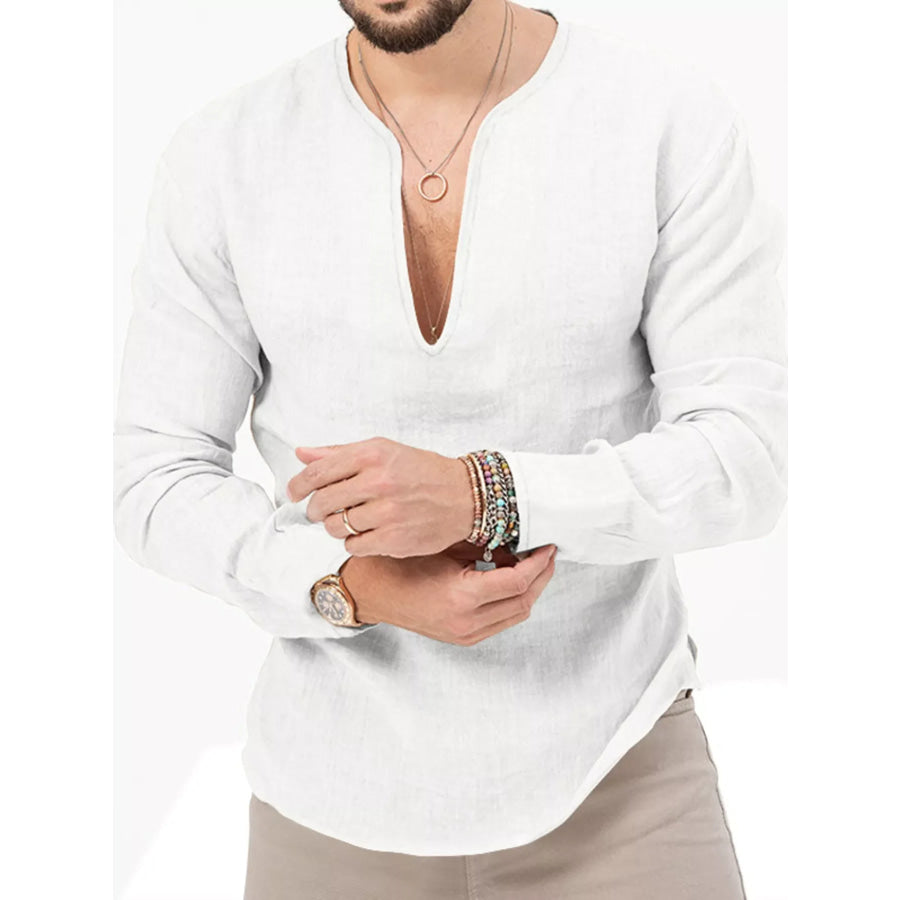 Men’s Full Size Slim Fit Long Sleeve Blouse Plus Size Apparel and Accessories