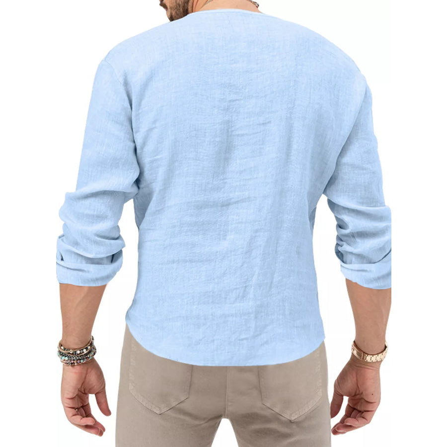 Men’s Full Size Slim Fit Long Sleeve Blouse Plus Size Apparel and Accessories