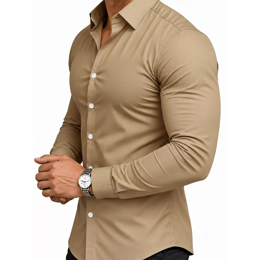 Men’s Full Size Slim Fit Long-Sleeve Button-Down Shirt Plus Apparel and Accessories