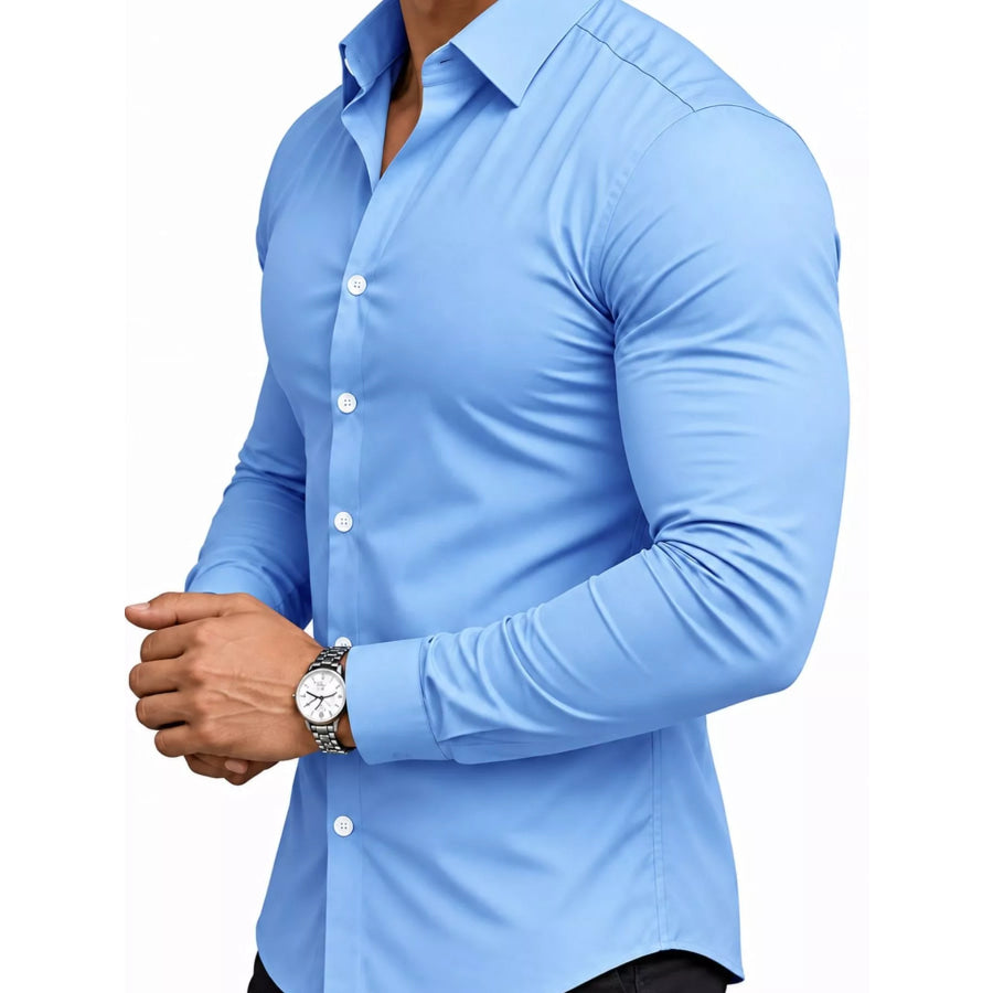 Men’s Full Size Slim Fit Long-Sleeve Button-Down Shirt Plus Apparel and Accessories