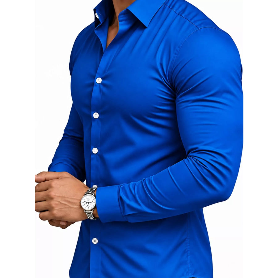 Men’s Full Size Slim Fit Long-Sleeve Button-Down Shirt Plus Apparel and Accessories