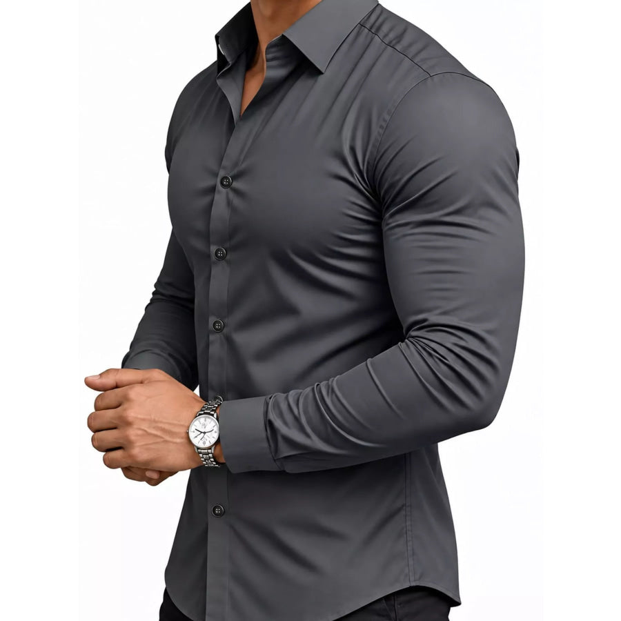 Men’s Full Size Slim Fit Long-Sleeve Button-Down Shirt Plus Apparel and Accessories