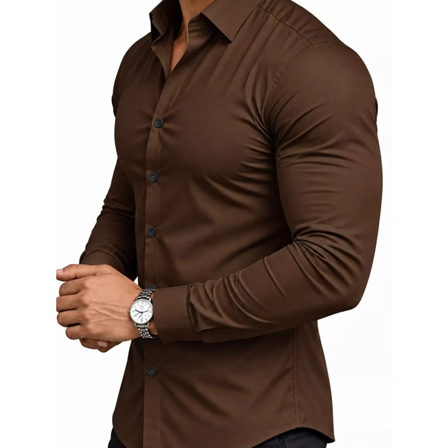 Men’s Full Size Slim Fit Long-Sleeve Button-Down Shirt Plus Apparel and Accessories