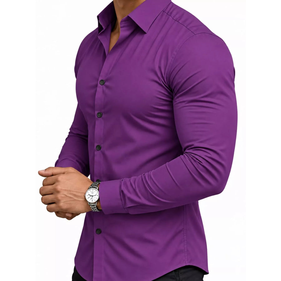 Men’s Full Size Slim Fit Long-Sleeve Button-Down Shirt Plus Apparel and Accessories