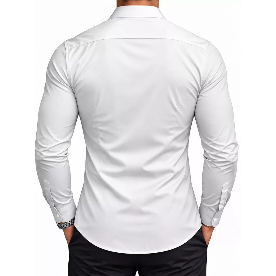 Men’s Full Size Slim Fit Long-Sleeve Button-Down Shirt Plus Apparel and Accessories
