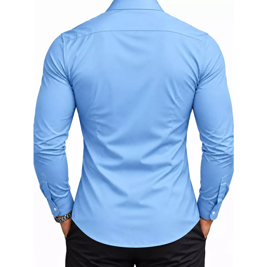 Men’s Full Size Slim Fit Long-Sleeve Button-Down Shirt Plus Apparel and Accessories