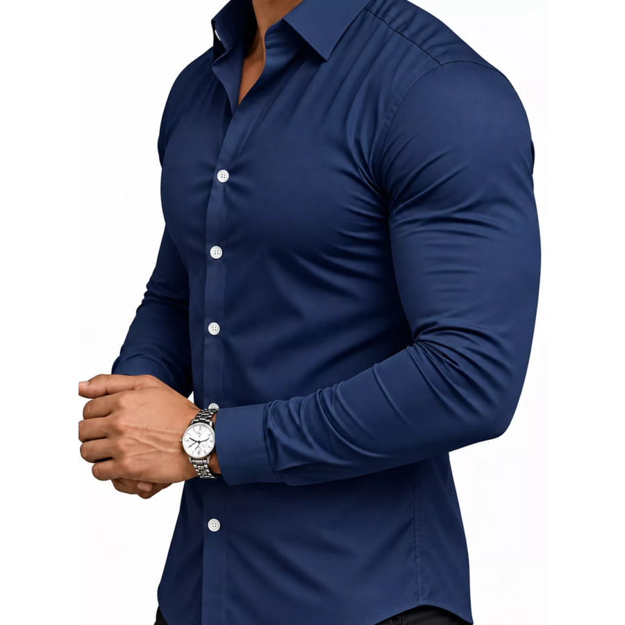 Men’s Full Size Slim Fit Long-Sleeve Button-Down Shirt Plus Apparel and Accessories