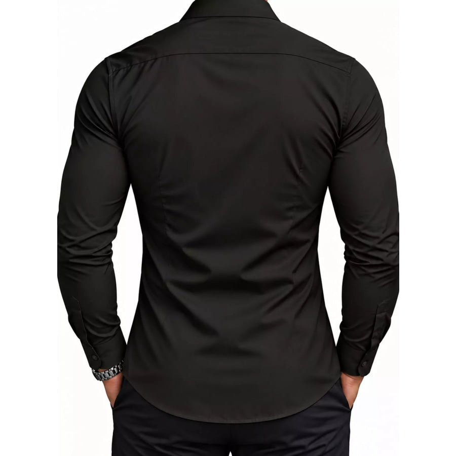 Men’s Full Size Slim Fit Long-Sleeve Button-Down Shirt Plus Apparel and Accessories