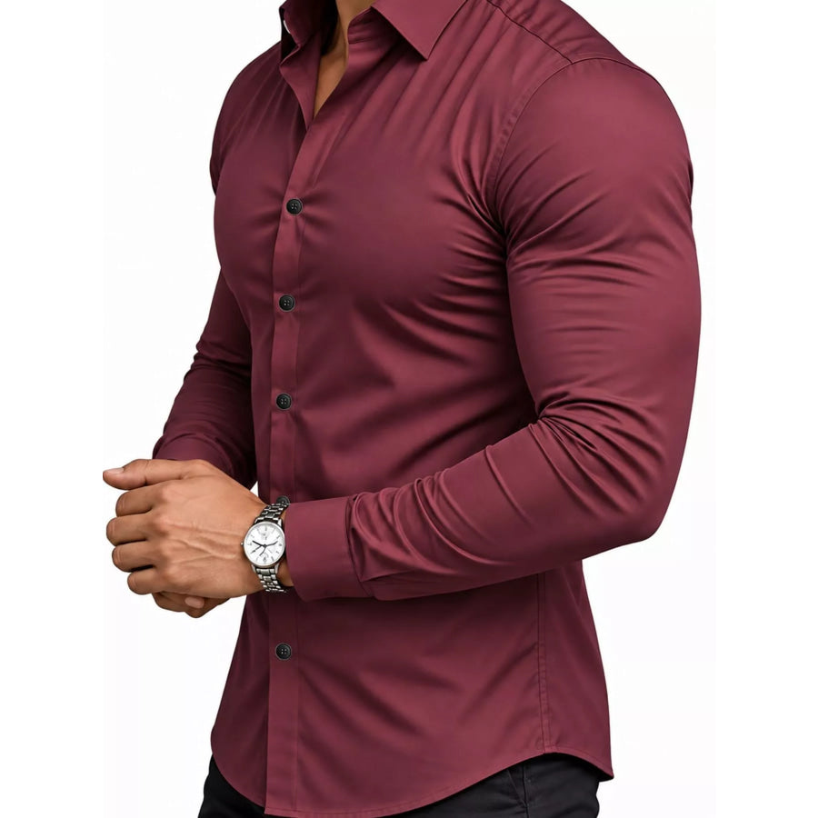 Men’s Full Size Slim Fit Long-Sleeve Button-Down Shirt Plus Apparel and Accessories