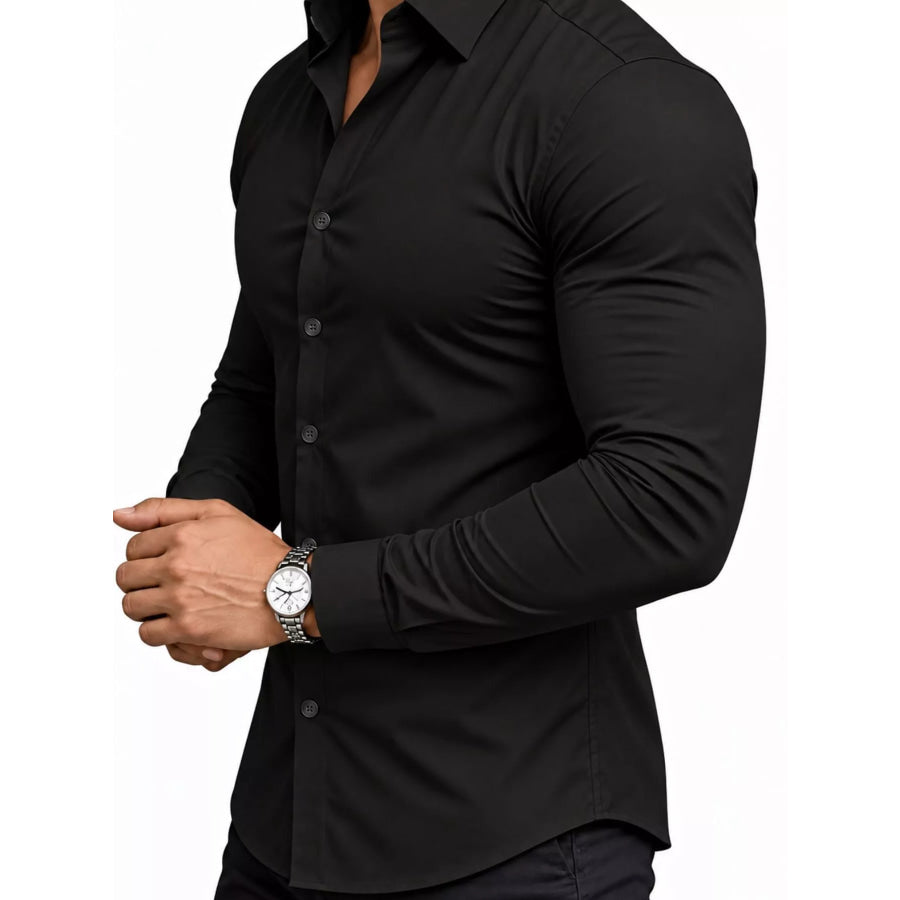 Men’s Full Size Slim Fit Long-Sleeve Button-Down Shirt Plus Apparel and Accessories
