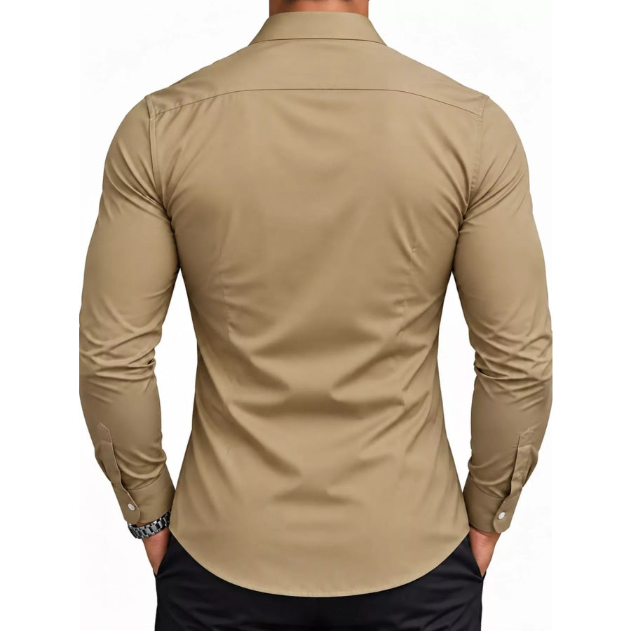 Men’s Full Size Slim Fit Long-Sleeve Button-Down Shirt Plus Apparel and Accessories