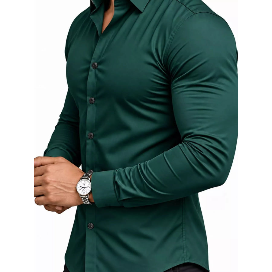 Men’s Full Size Slim Fit Long-Sleeve Button-Down Shirt Plus Apparel and Accessories