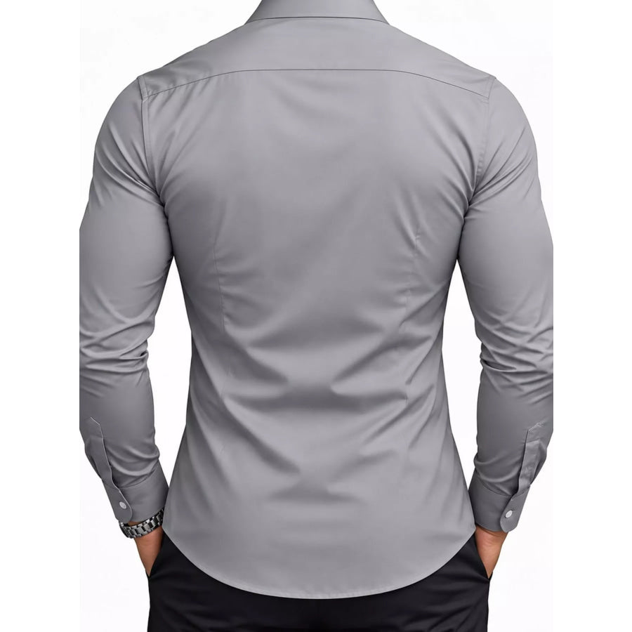 Men’s Full Size Slim Fit Long-Sleeve Button-Down Shirt Plus Apparel and Accessories