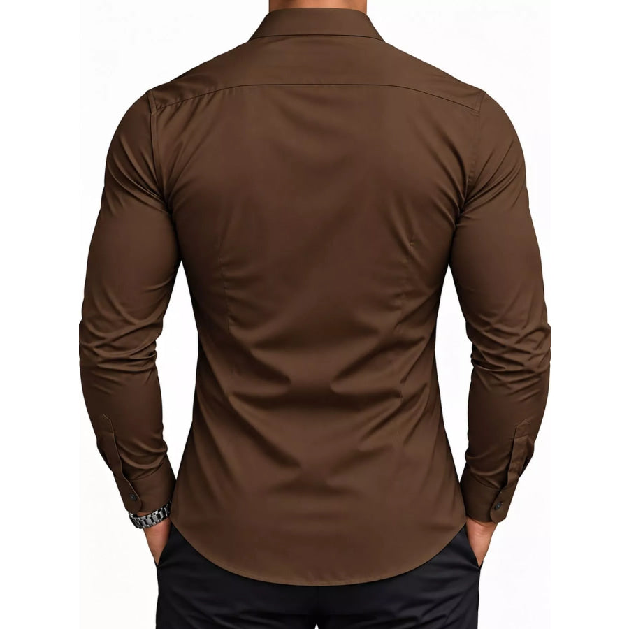Men’s Full Size Slim Fit Long-Sleeve Button-Down Shirt Plus Apparel and Accessories