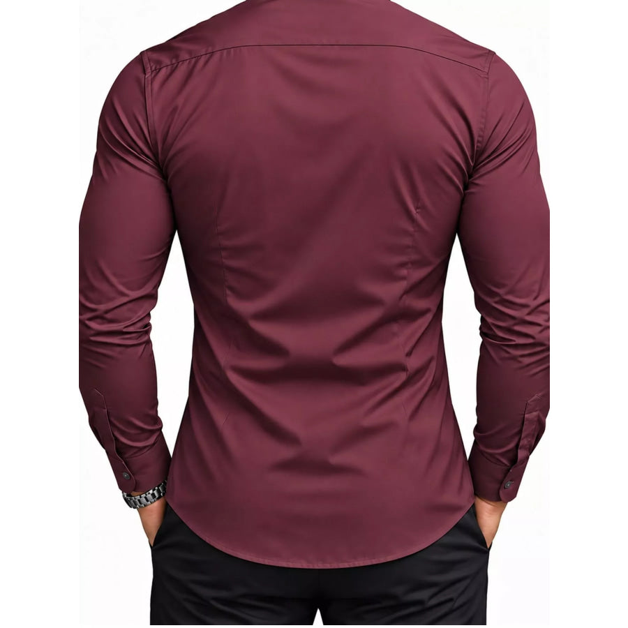 Men’s Full Size Slim Fit Long-Sleeve Button-Down Shirt Plus Apparel and Accessories