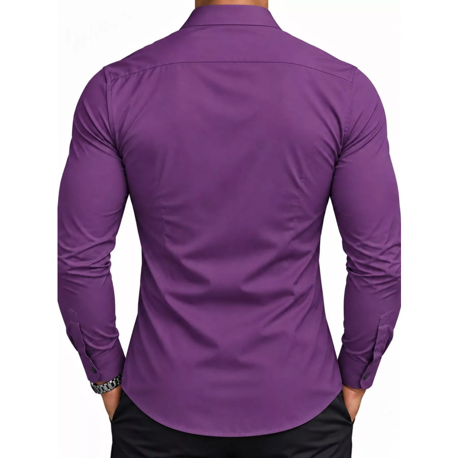 Men’s Full Size Slim Fit Long-Sleeve Button-Down Shirt Plus Apparel and Accessories
