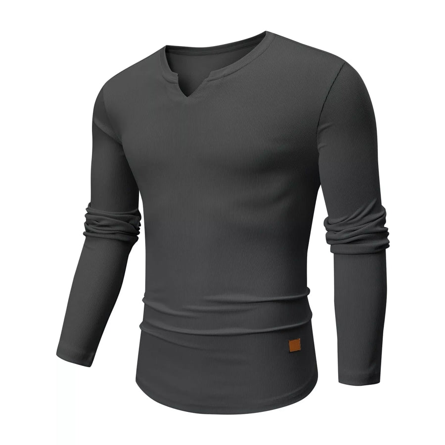 Men’s Full Size Slim Fit Long Sleeve Henley T-Shirt Plus Apparel and Accessories