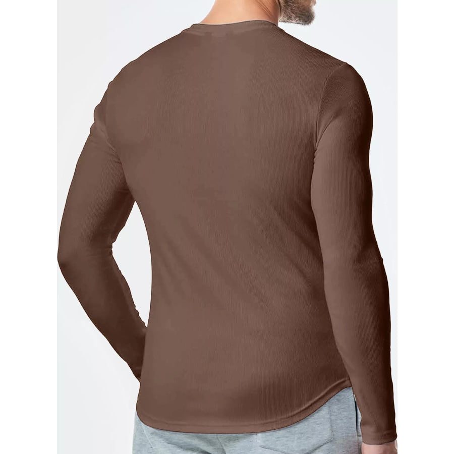 Men’s Full Size Slim Fit Long Sleeve Henley T-Shirt Plus Apparel and Accessories