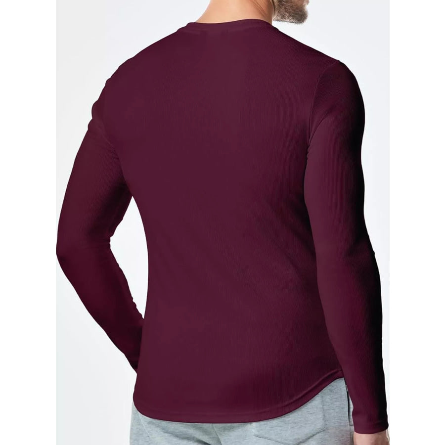 Men’s Full Size Slim Fit Long Sleeve Henley T-Shirt Plus Apparel and Accessories